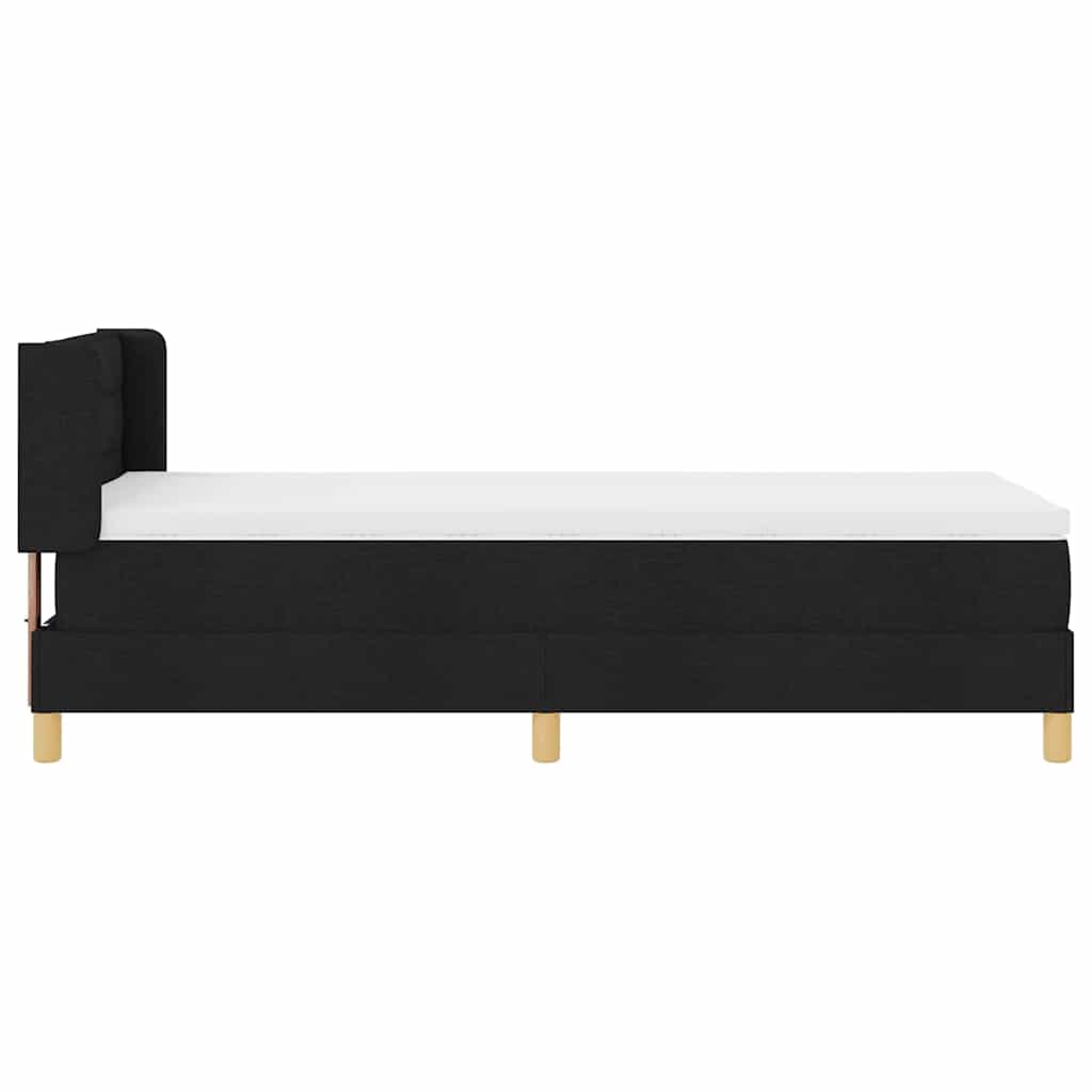 Krevet s opruga kutije s madracem Crna 200 x 100 cm tkanina