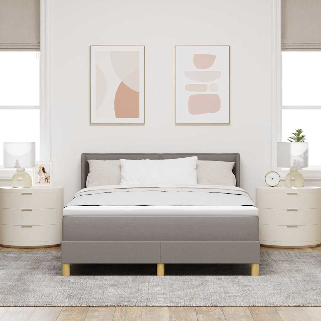 Krevet s opruga kutije Sivo-smeđa 200 x 140 cm tkanina