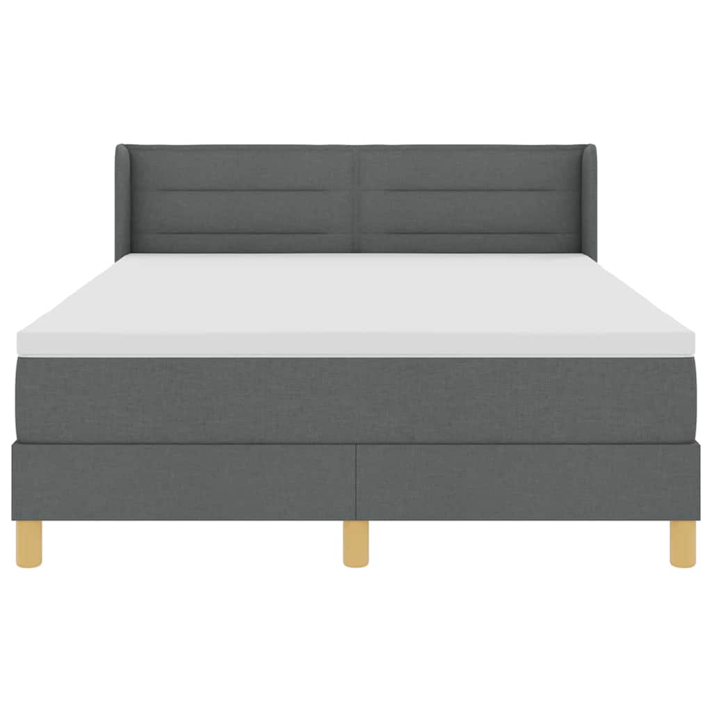 Krevet s opruga kutije Tamno siva 200 x 160 cm tkanina
