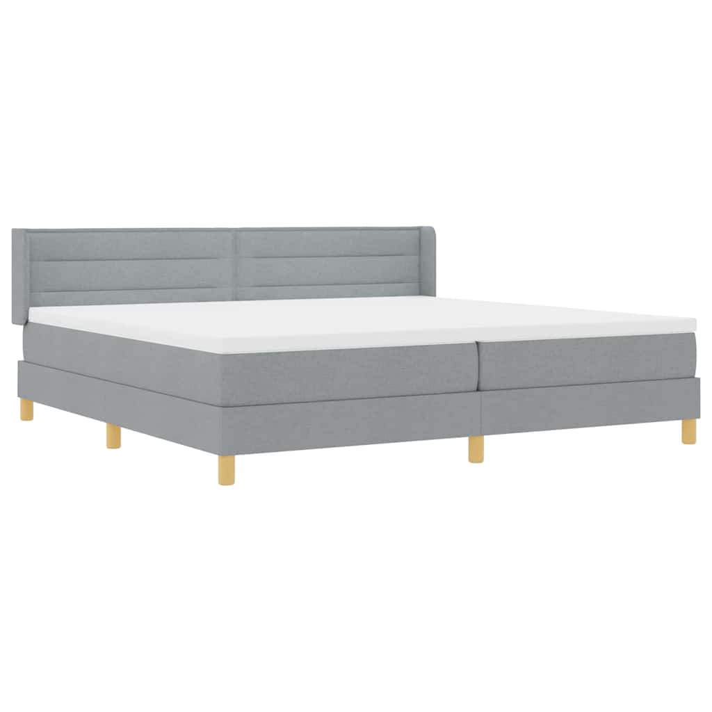 Krevet s opruga kutije Svijetlo siva 200 x 200 cm tkanina