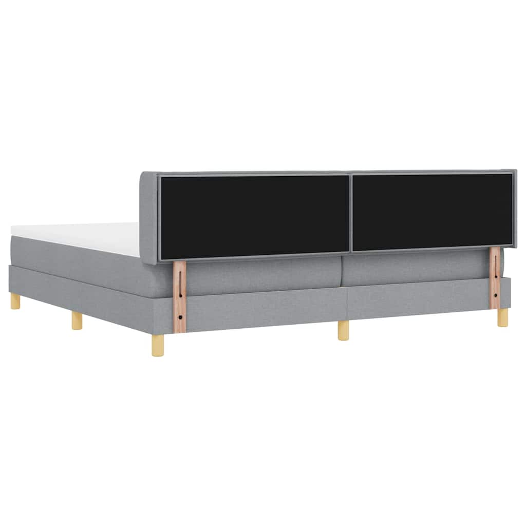 Krevet s opruga kutije Svijetlo siva 200 x 200 cm tkanina