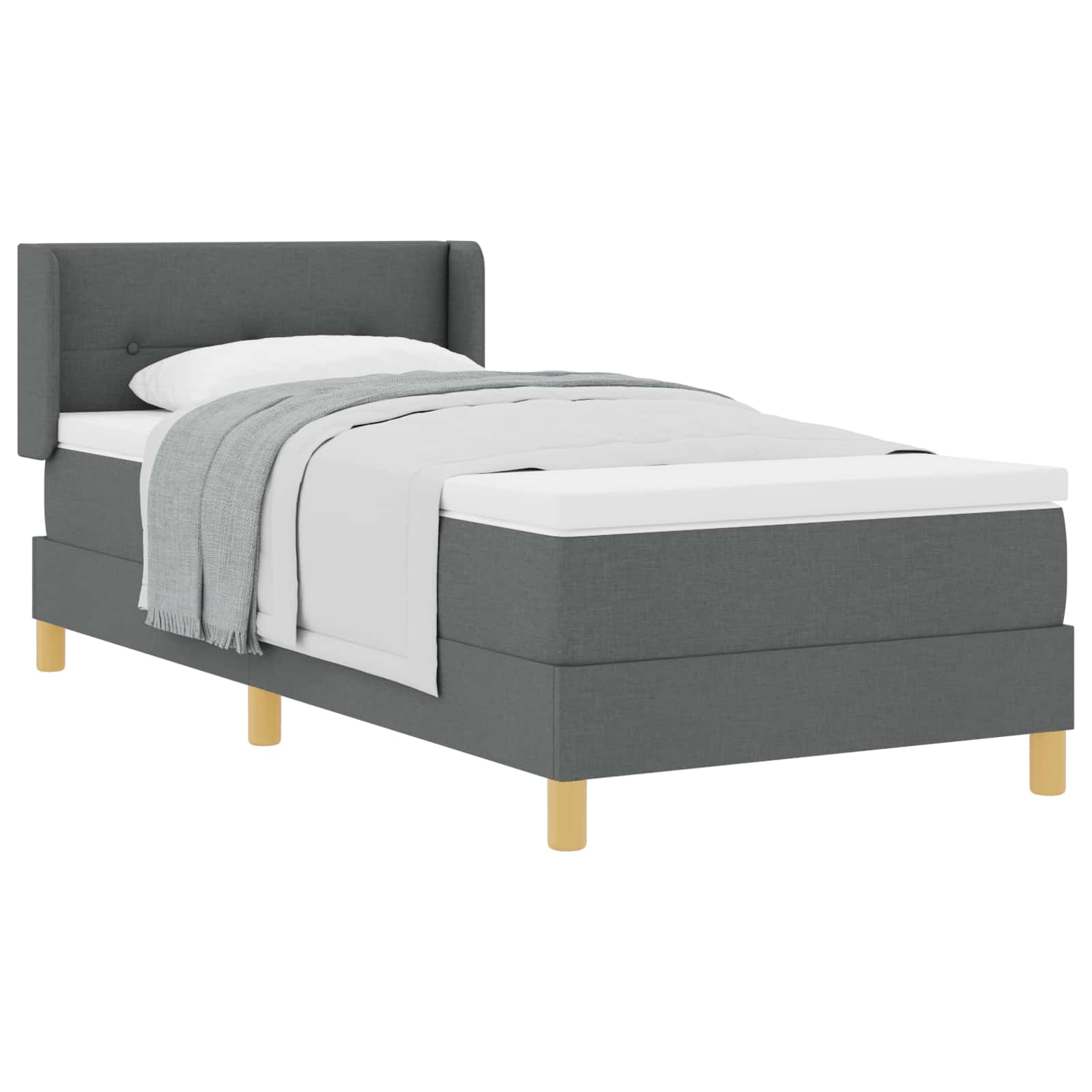 Krevet s opruga kutije Tamno siva 190 x 90 cm tkanina