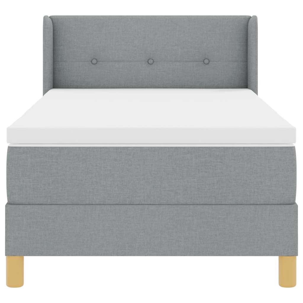 Krevet s opruga kutije Svijetlo siva 200 x 90 cm tkanina