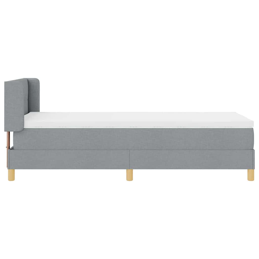 Krevet s opruga kutije Svijetlo siva 200 x 90 cm tkanina