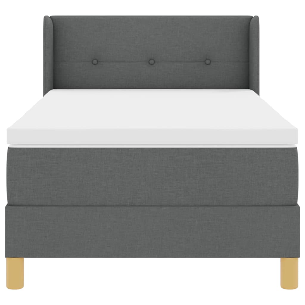 Krevet s opruga kutije Tamno siva 200 x 90 cm tkanina