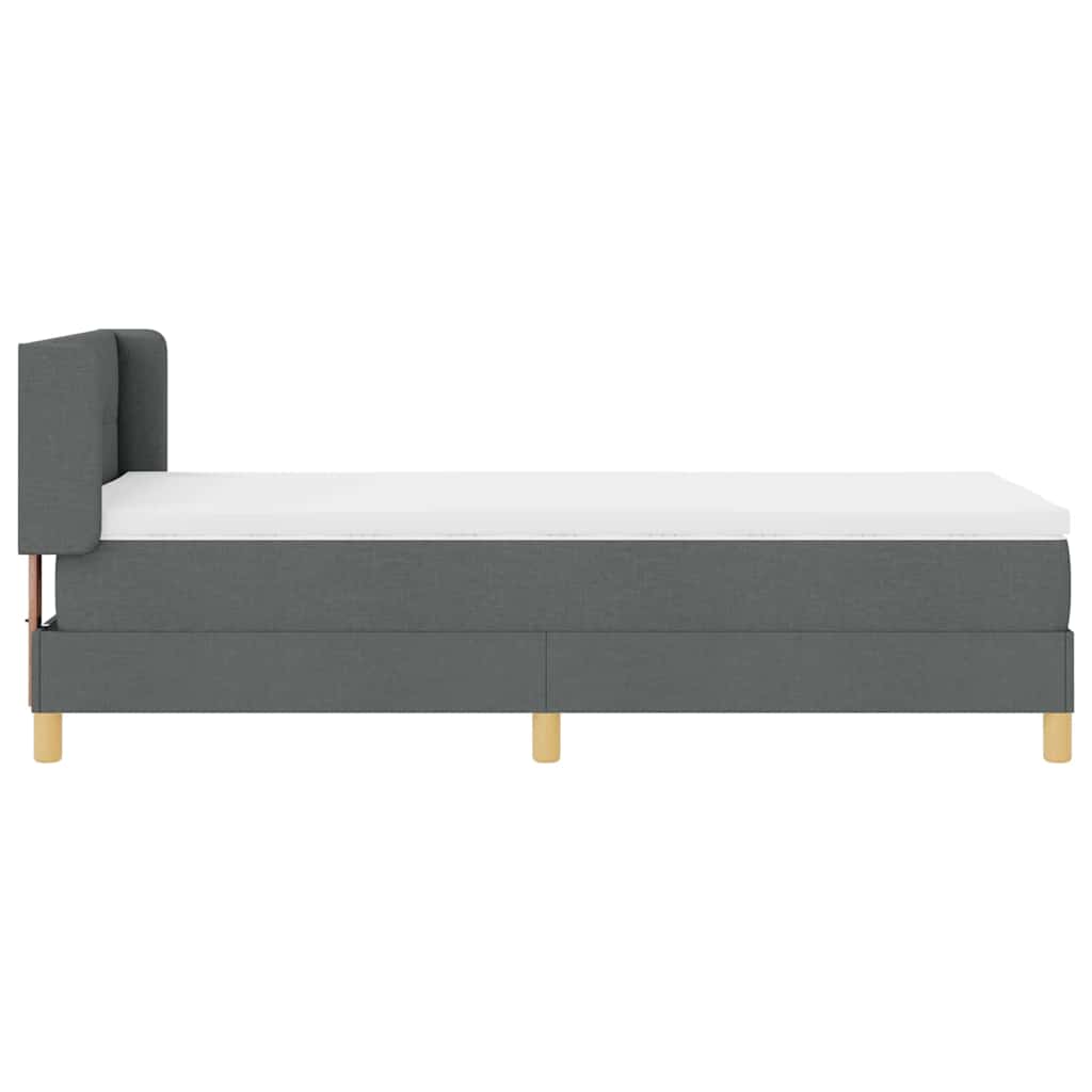Krevet s opruga kutije Tamno siva 200 x 90 cm tkanina