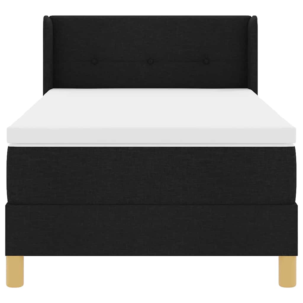 Krevet s opruga kutije s uzglavljem Crna 200 x 90 cm tkanina