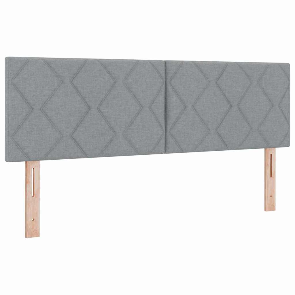 Krevet s opruga kutije Svijetlo siva 190 x 140 cm tkanina