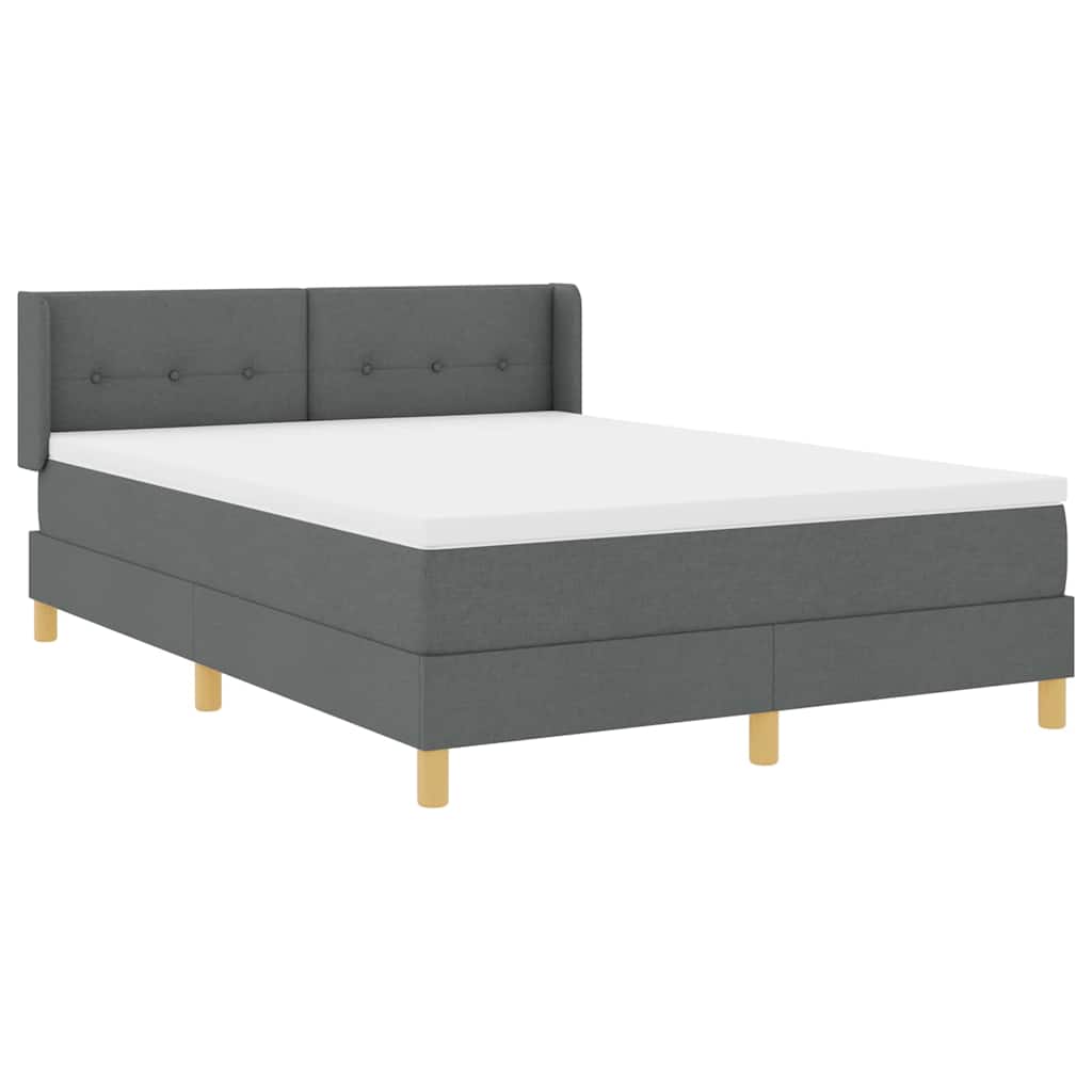 Krevet s opruga kutije Tamno siva 200 x 140 cm tkanina