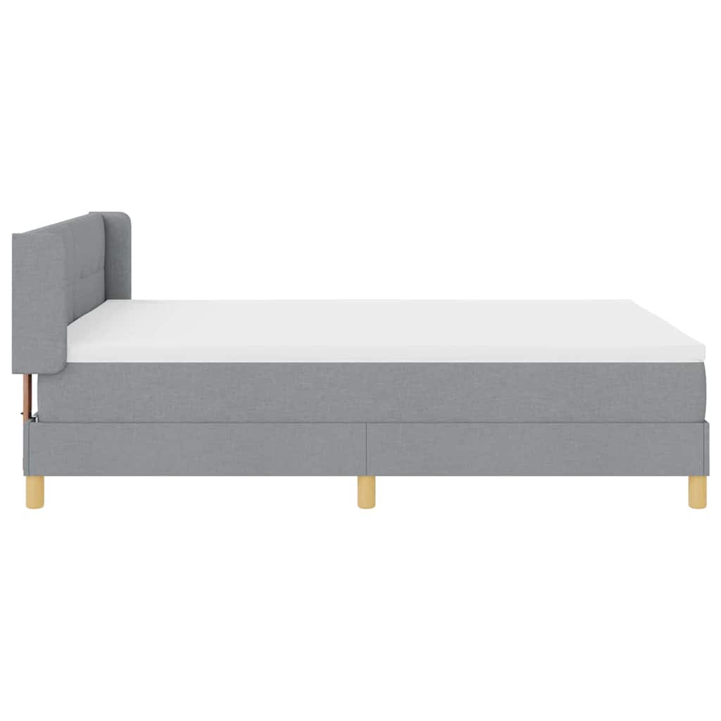 Krevet s opruga kutije Svijetlo siva 200 x 160 cm tkanina