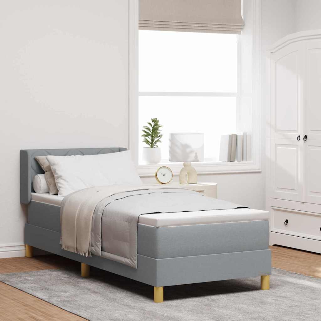 Krevet s opruga kutije Svijetlo siva 200 x 80 cm tkanina