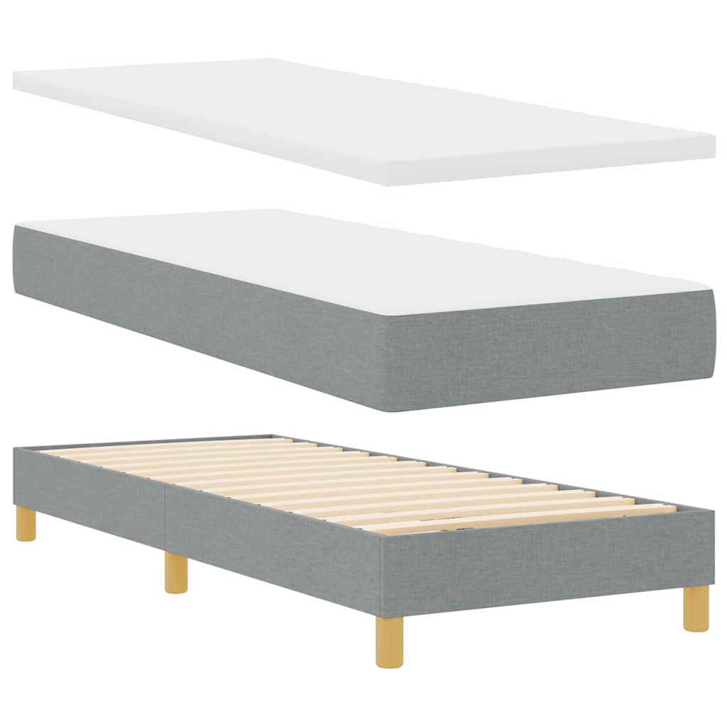 Krevet s opruga kutije Svijetlo siva 200 x 80 cm tkanina