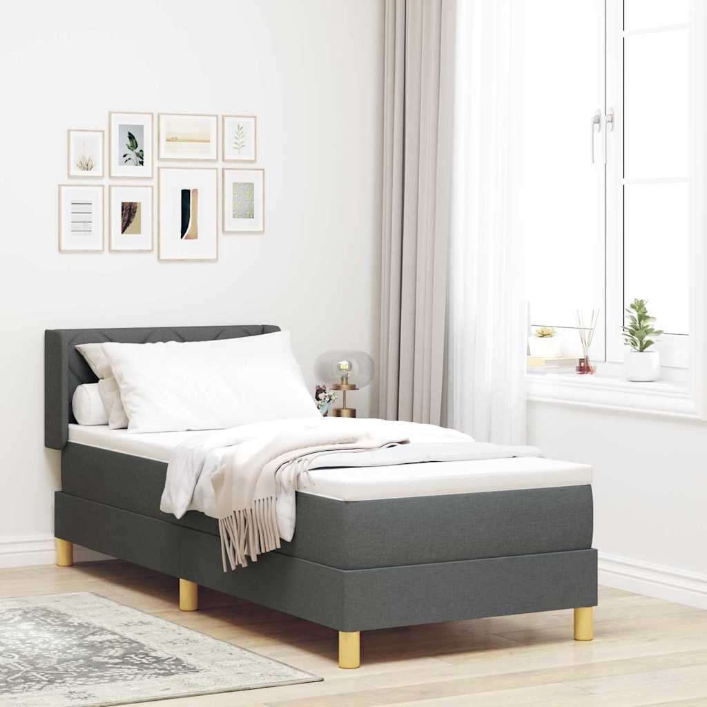 Krevet s opruga kutije Tamno siva 200 x 80 cm tkanina