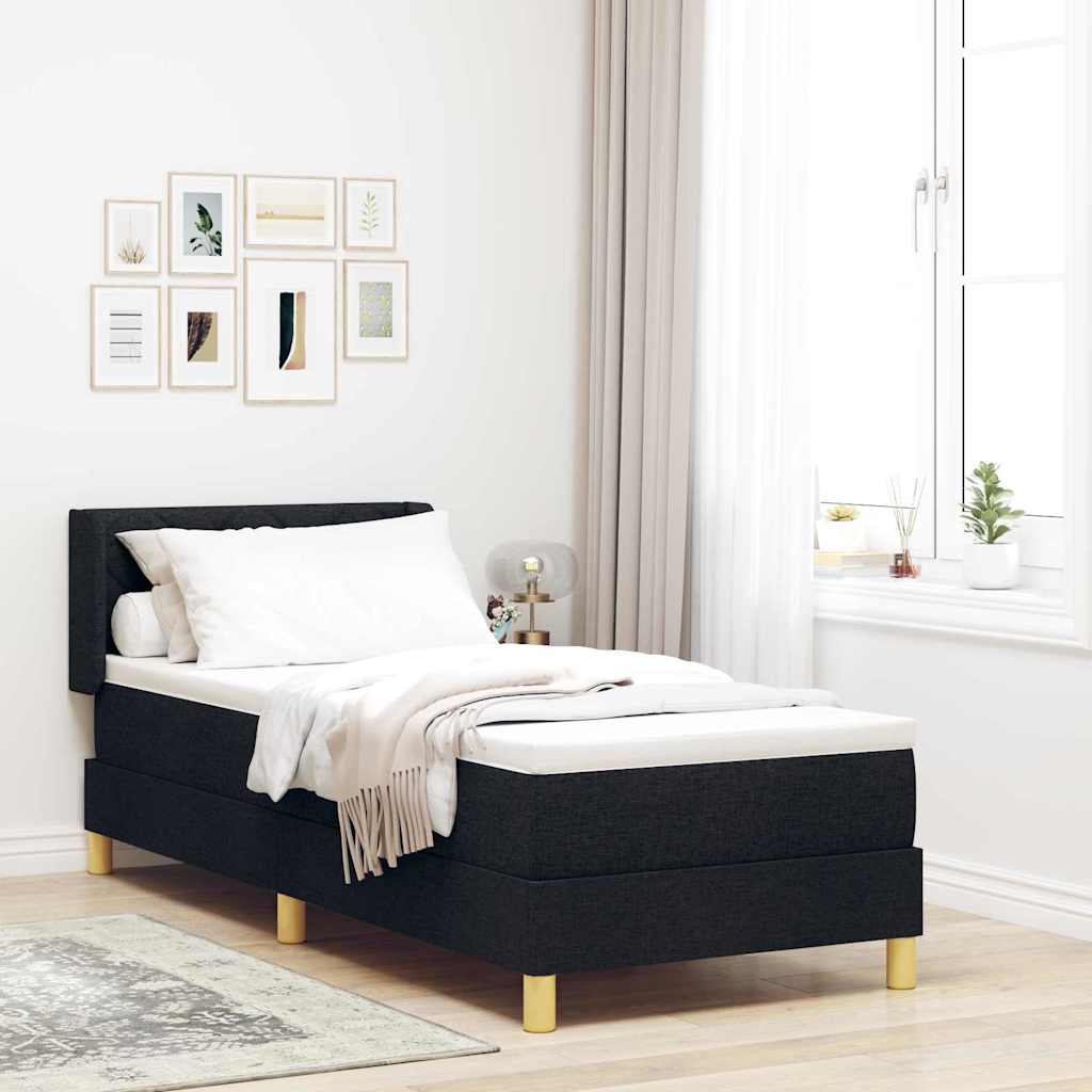 Krevet s opruga kutije s uzglavljem Crna 200 x 80 cm tkanina