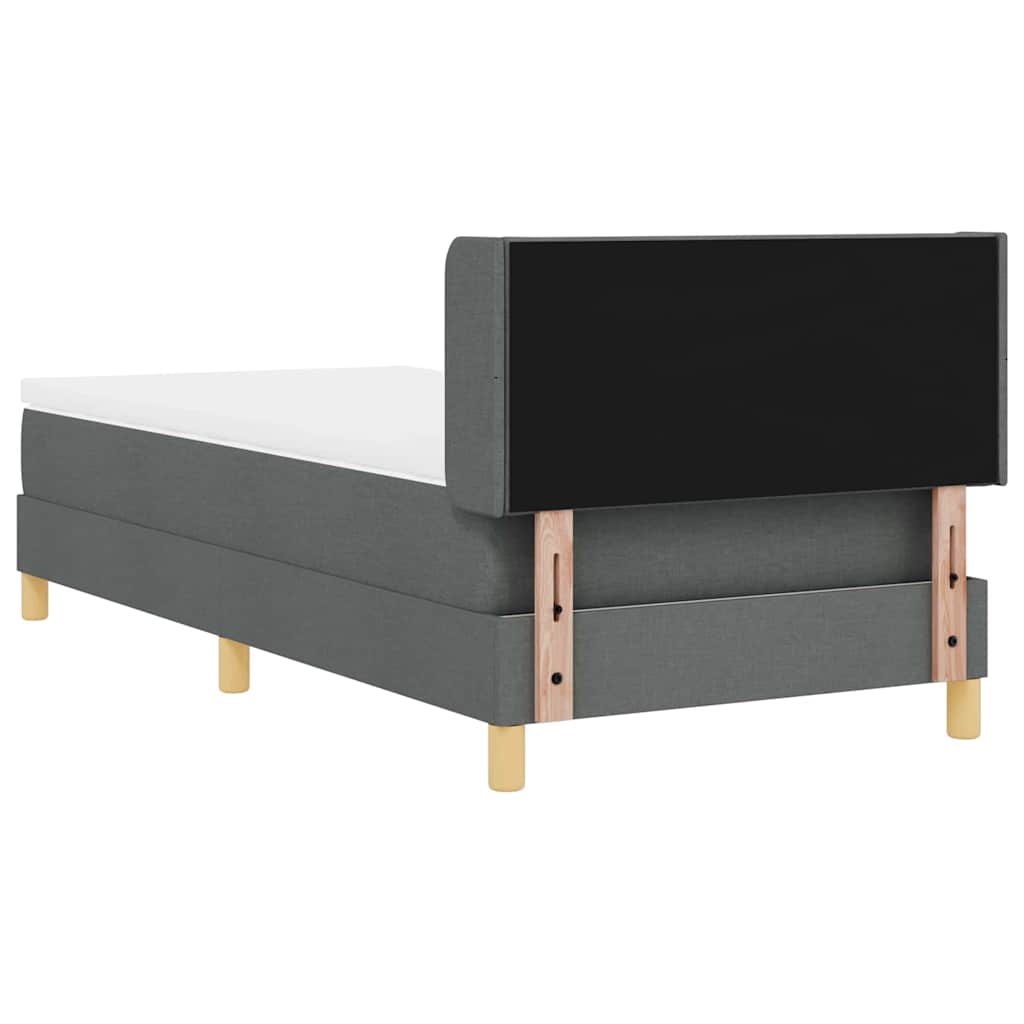 Krevet s opruga kutije Tamno siva 190 x 90 cm Poliester