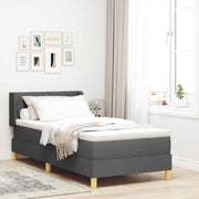 Krevet s opruga kutije Tamno siva 200 x 90 cm tkanina