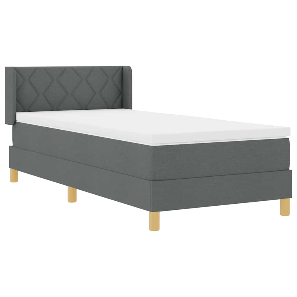 Krevet s opruga kutije Tamno siva 200 x 90 cm tkanina
