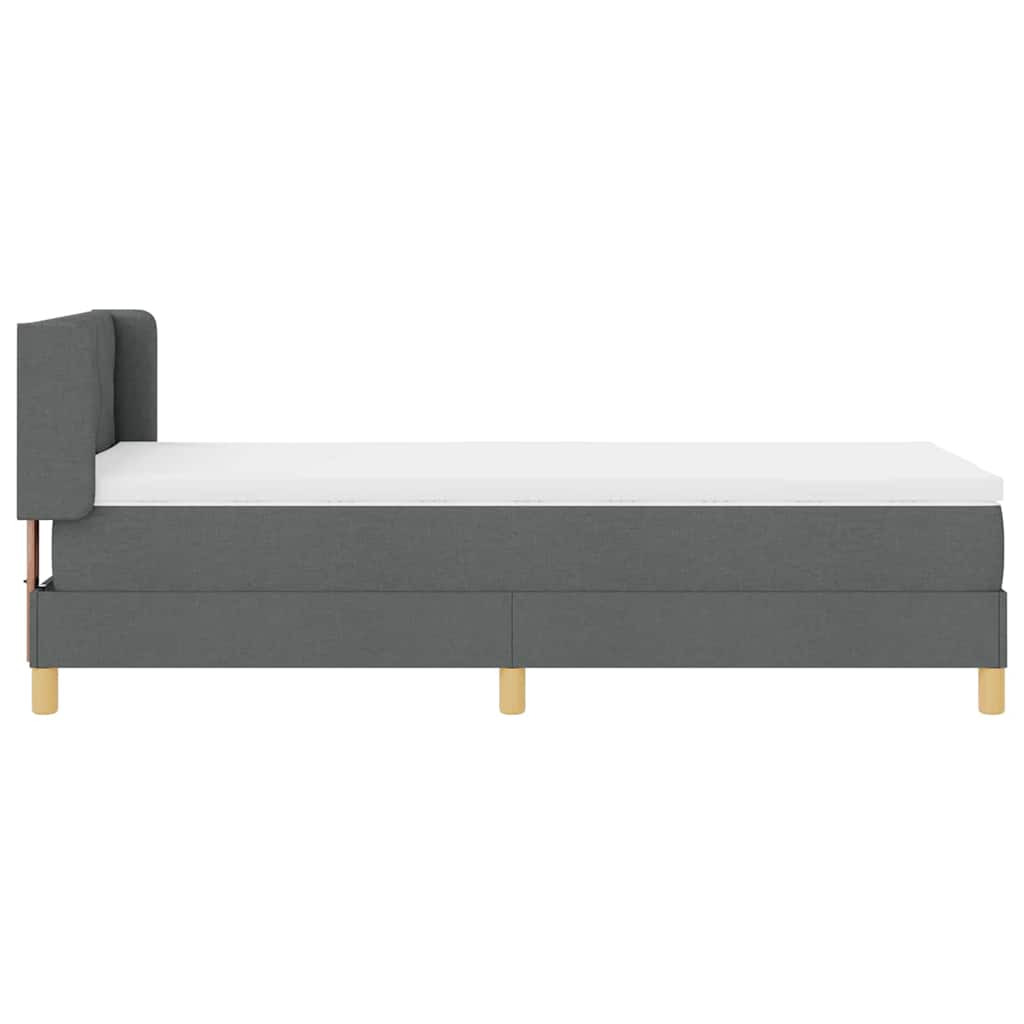 Krevet s opruga kutije Tamno siva 200 x 90 cm tkanina