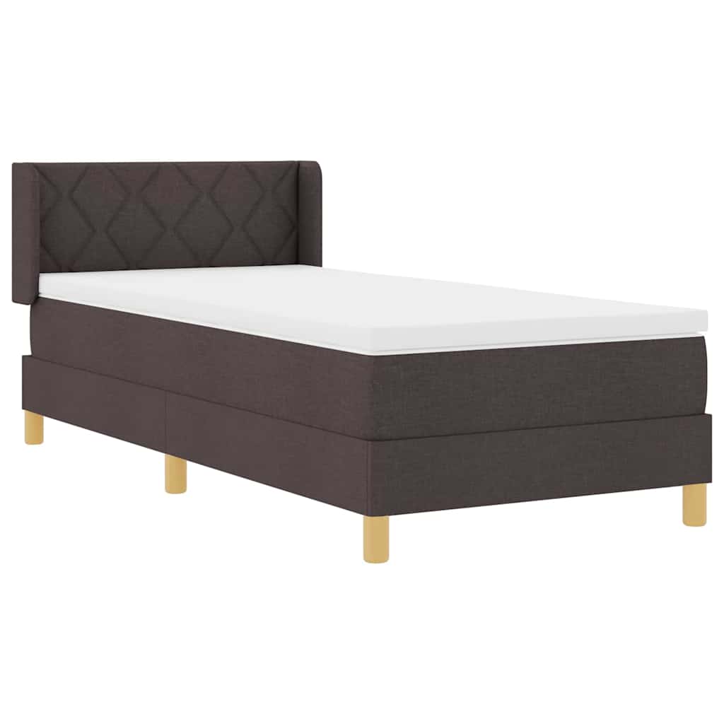 Krevet s opruga kutije Tamno smeđa 200 x 90 cm tkanina