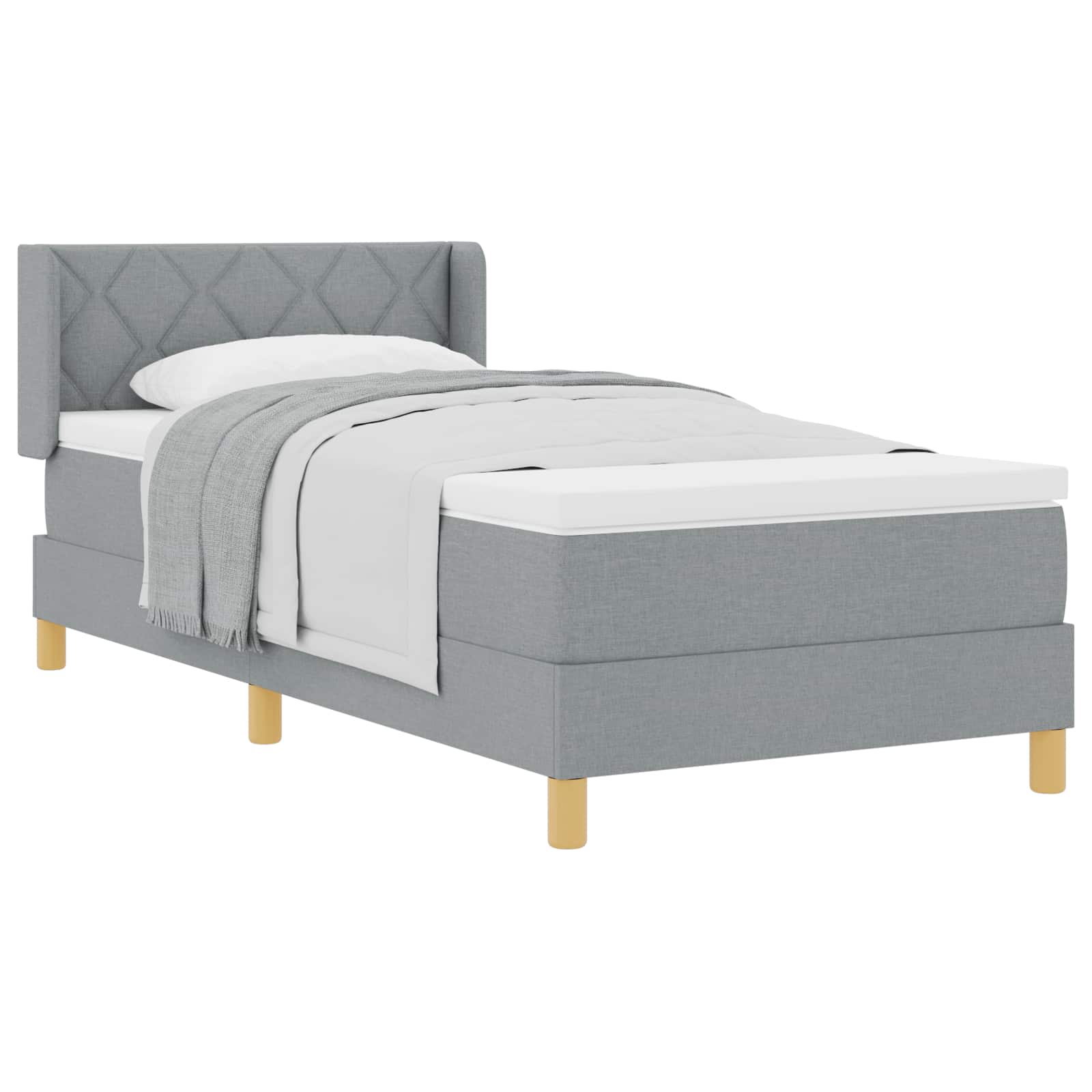 Krevet s opruga kutije Svijetlo siva 200 x 100 cm tkanina