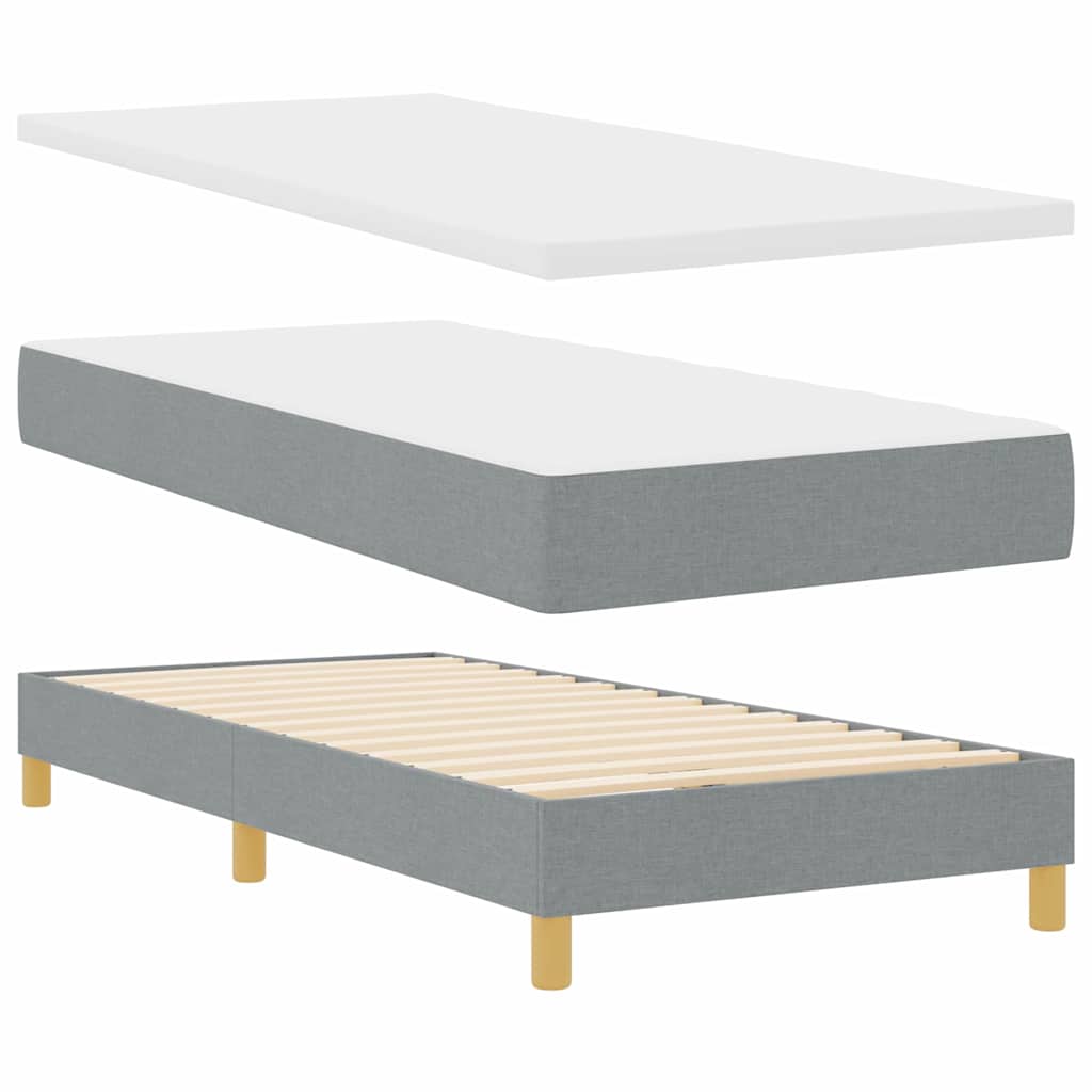 Krevet s opruga kutije Svijetlo siva 200 x 100 cm tkanina