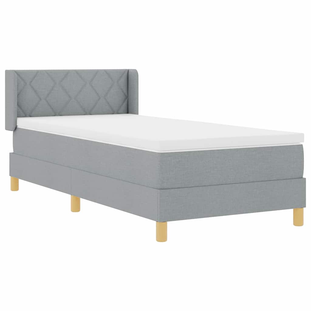 Krevet s opruga kutije Svijetlo siva 200 x 100 cm tkanina