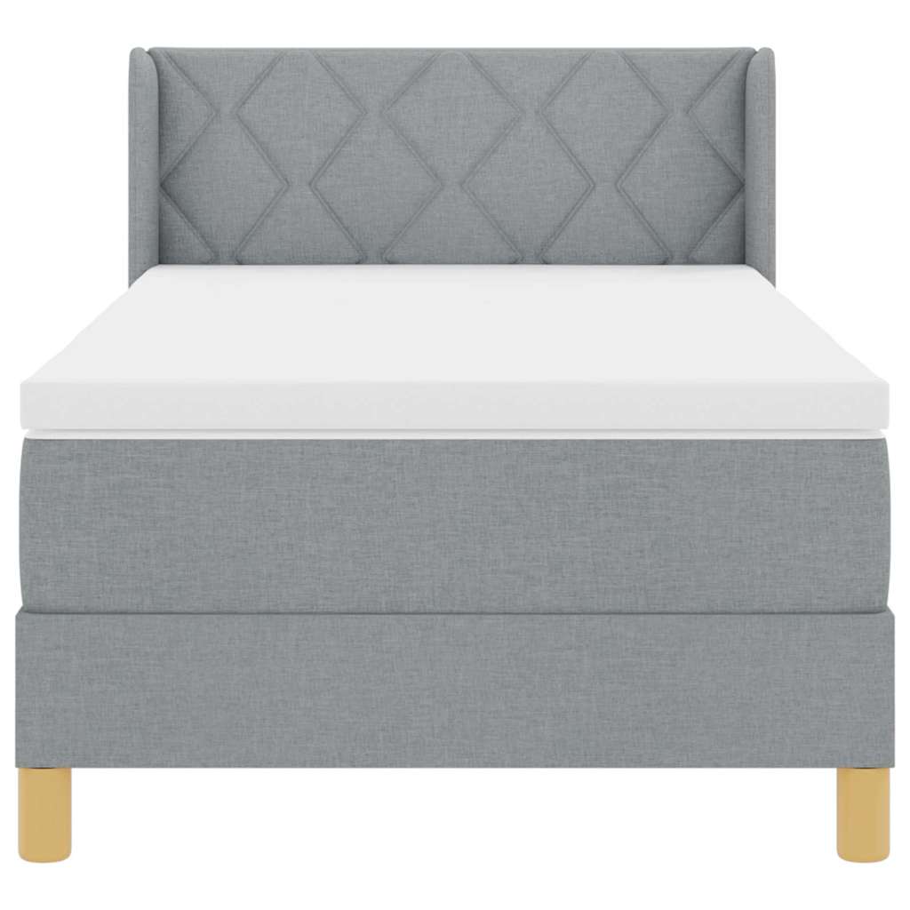 Krevet s opruga kutije Svijetlo siva 200 x 100 cm tkanina