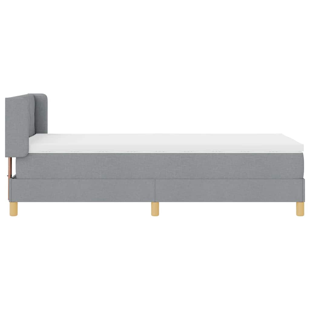 Krevet s opruga kutije Svijetlo siva 200 x 100 cm tkanina