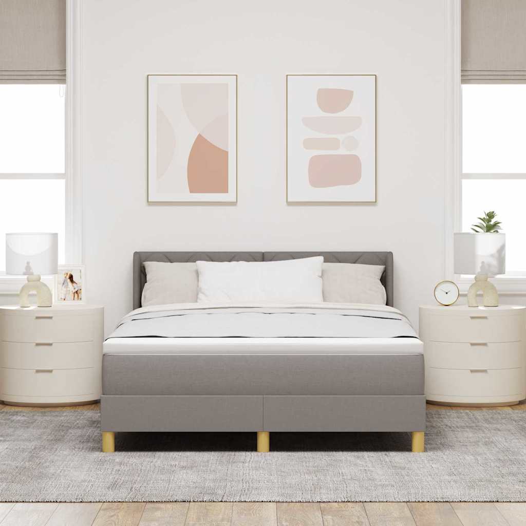 Krevet s opruga kutije Sivo-smeđa 200 x 140 cm tkanina
