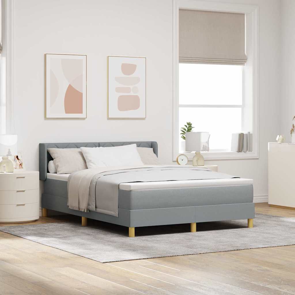Krevet s opruga kutije Svijetlo siva 200 x 160 cm tkanina