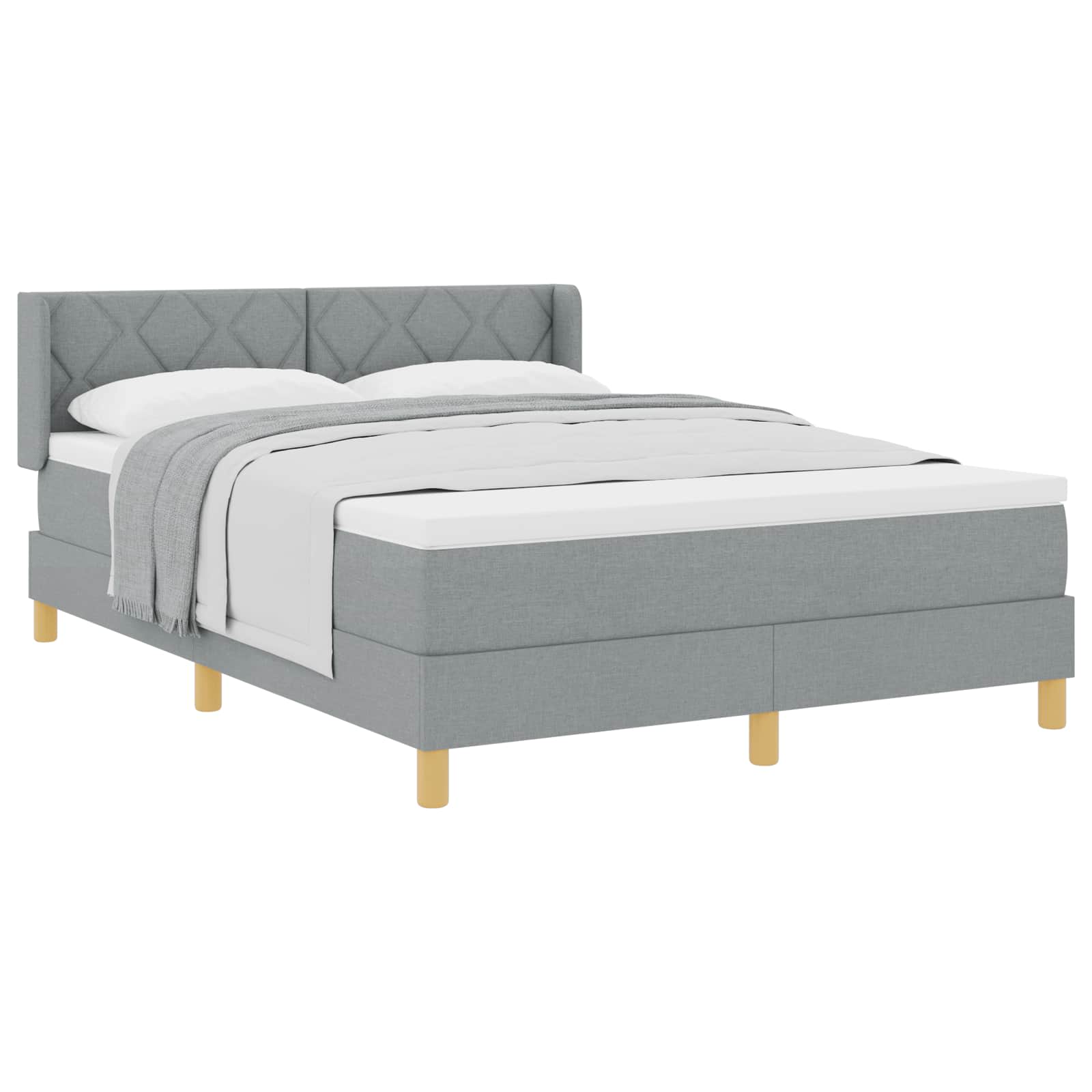 Krevet s opruga kutije Svijetlo siva 200 x 160 cm tkanina