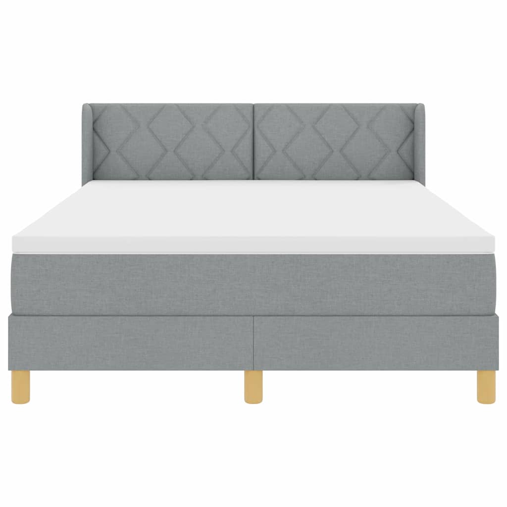 Krevet s opruga kutije Svijetlo siva 200 x 160 cm tkanina