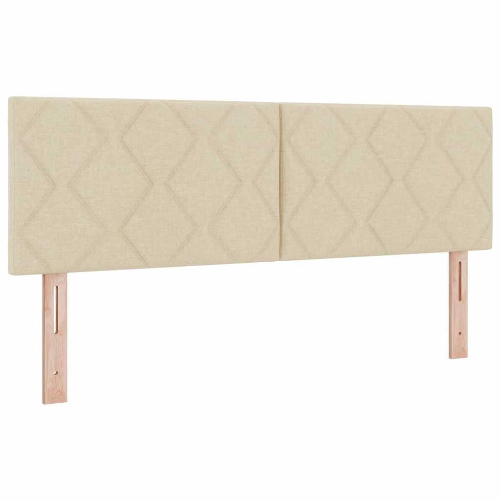 Krevet s opruga kutije s uzglavljem Krema 200 x 160 cm tkanina