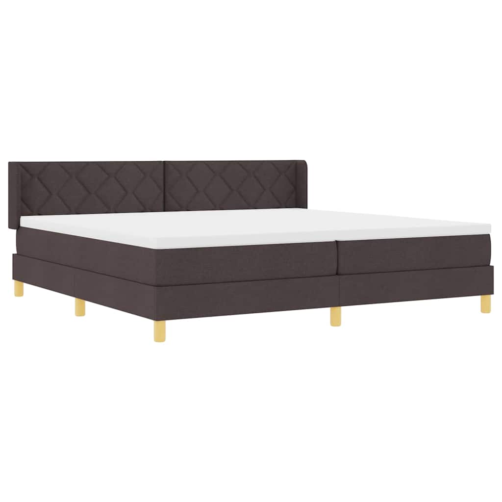 Krevet s opruga kutije Tamno smeđa 200 x 200 cm tkanina