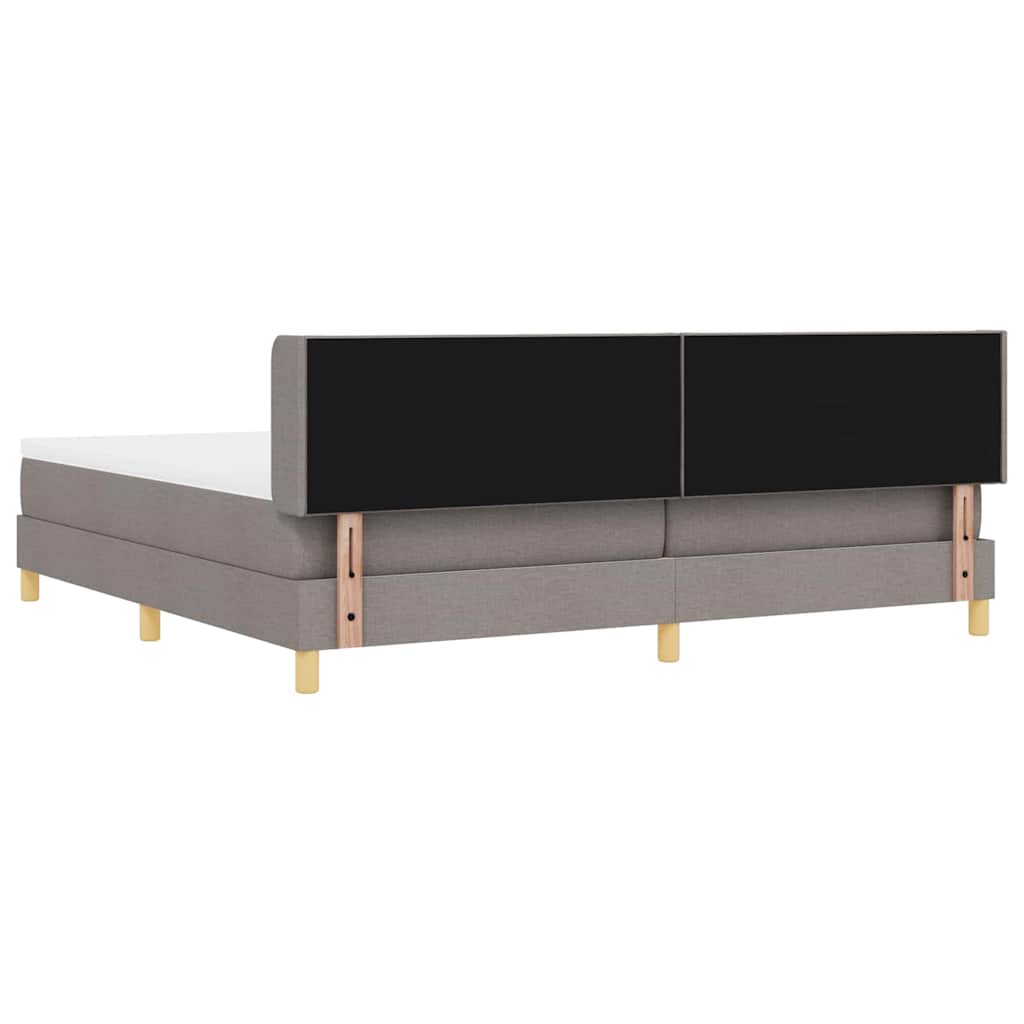 Krevet s opruga kutije Sivo-smeđa 200 x 200 cm tkanina