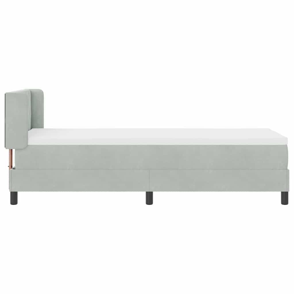 Krevet s opruga kutije Svijetlo siva 200 x 80 cm Baršun