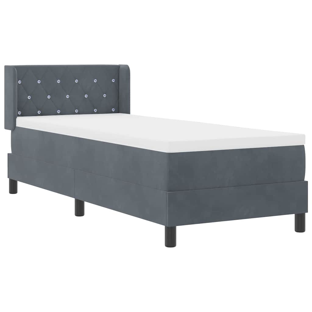 Krevet s opruga kutije Tamno siva 200 x 80 cm Baršun