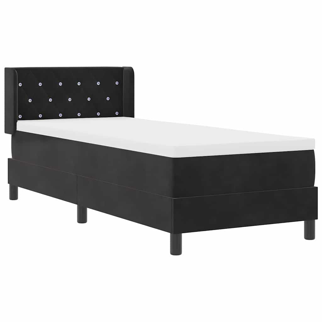 Krevet s opruga kutije s uzglavljem Crna 200 x 80 cm Baršun