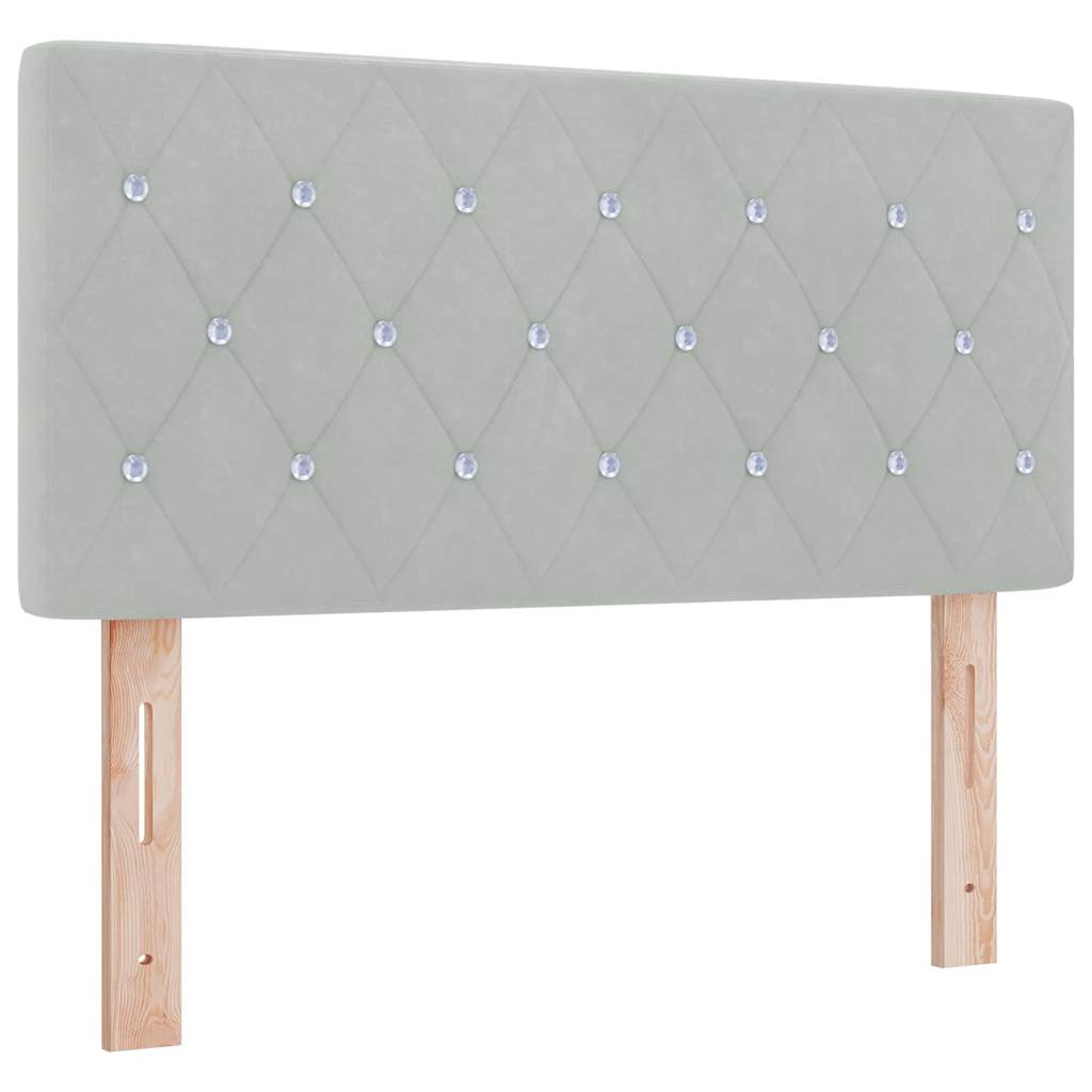 Krevet s opruga kutije Svijetlo siva 200 x 90 cm Baršun