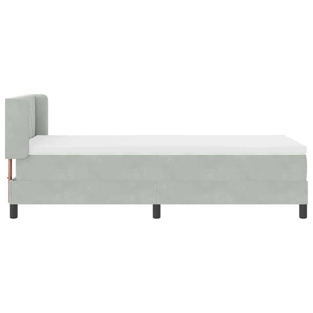 Krevet s opruga kutije Svijetlo siva 200 x 90 cm Baršun