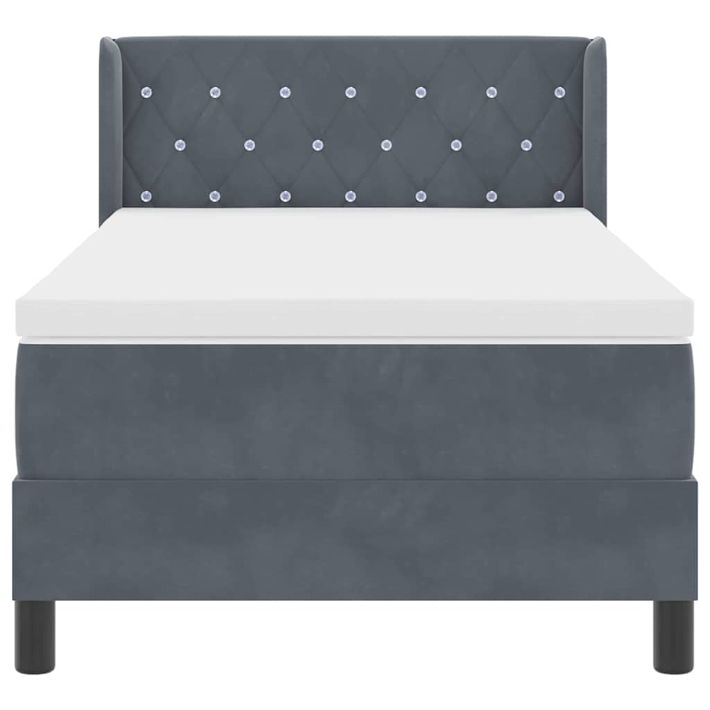 Krevet s opruga kutije Tamno siva 200 x 90 cm Baršun