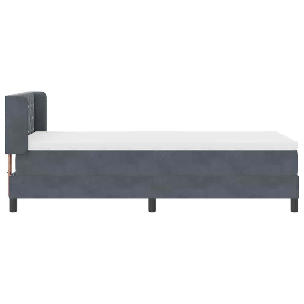 Krevet s opruga kutije Tamno siva 200 x 90 cm Baršun