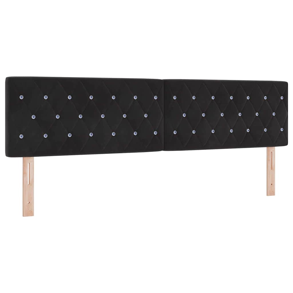 Krevet s opruga kutije s uzglavljem Crna 200 x 180 cm Baršun
