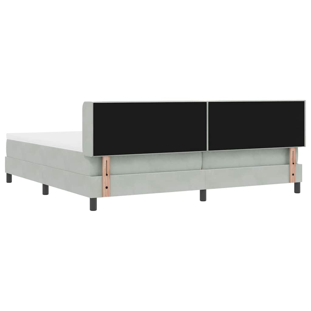 Krevet s opruga kutije Svijetlo siva 200 x 200 cm Baršun