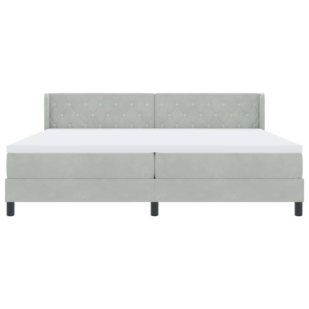 Krevet s opruga kutije Svijetlo siva 200 x 200 cm Baršun
