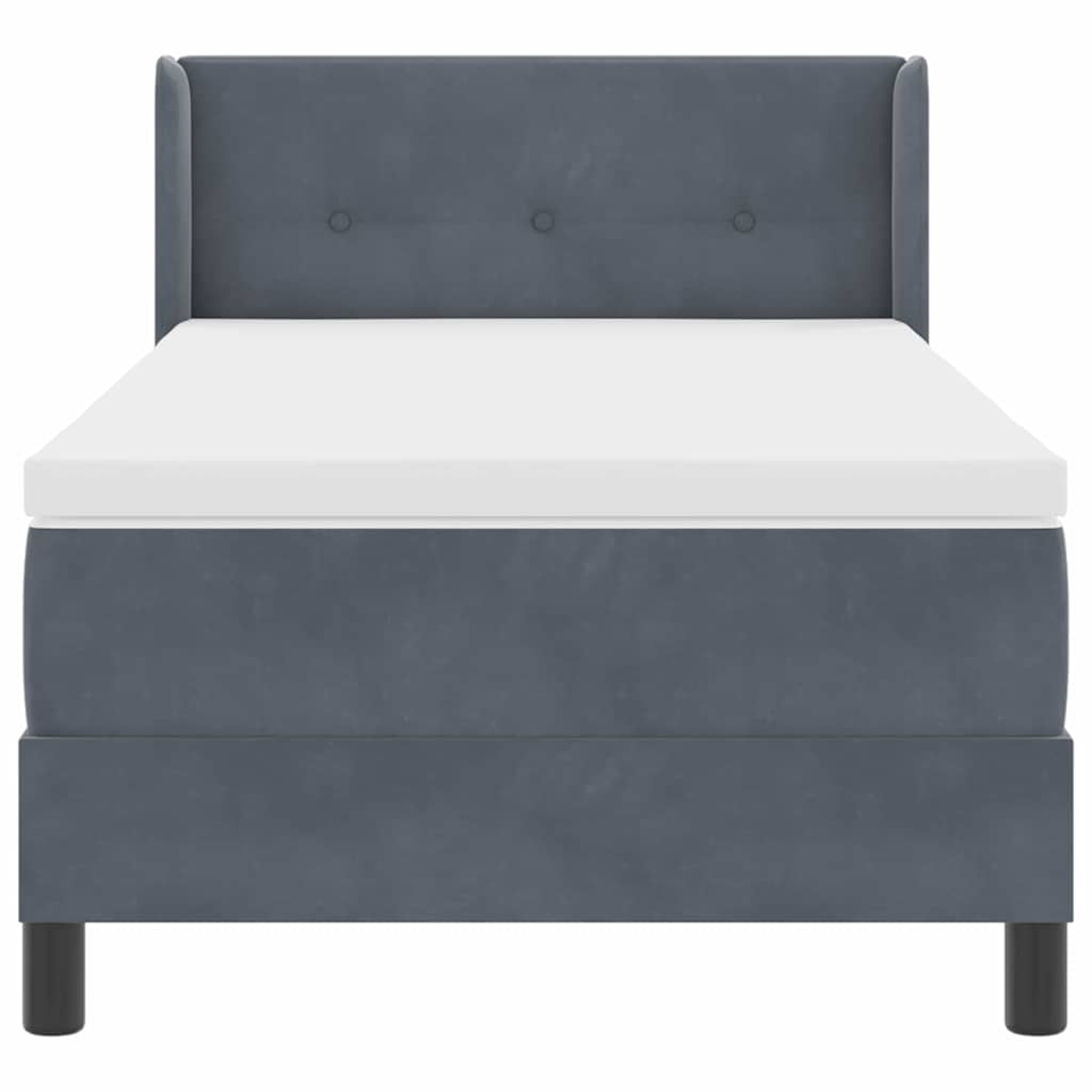 Krevet s opruga kutije Tamno siva 190 x 90 cm Baršun