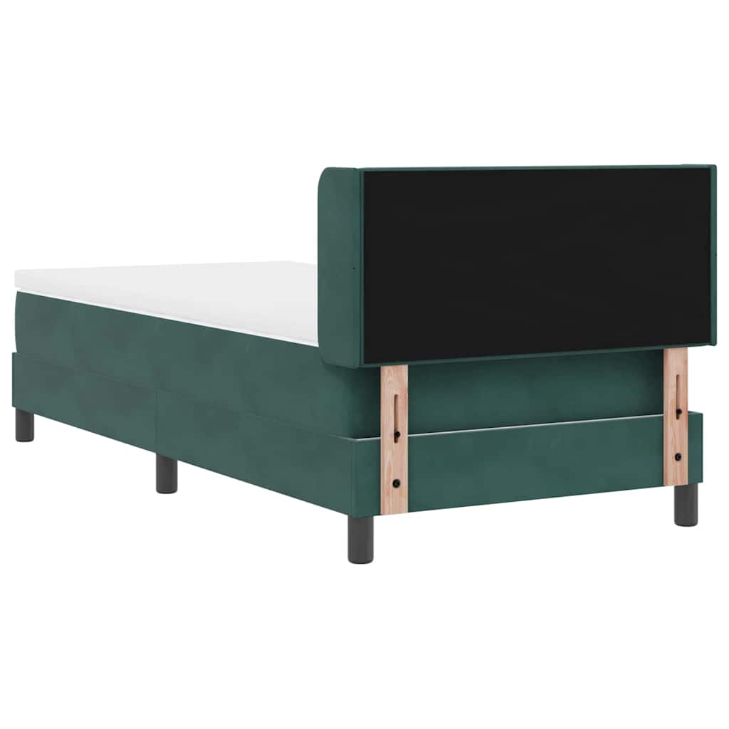 Krevet s opruga kutije Tamnozelena 200 x 90 cm Baršun