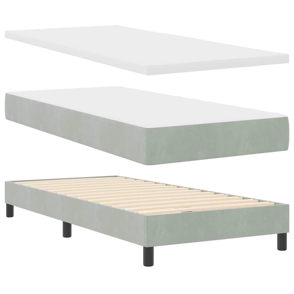 Krevet s opruga kutije Svijetlo siva 200 x 100 cm Baršun