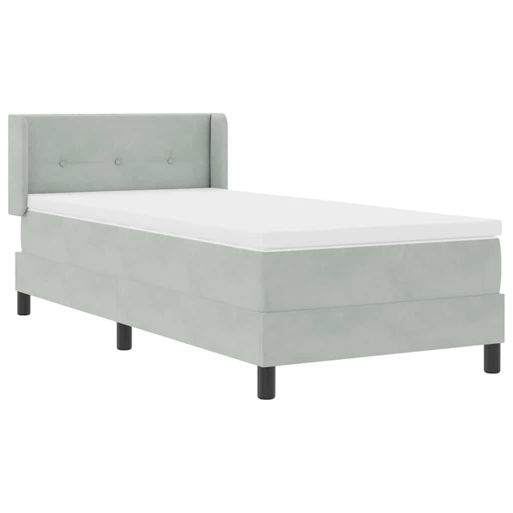 Krevet s opruga kutije Svijetlo siva 200 x 100 cm Baršun