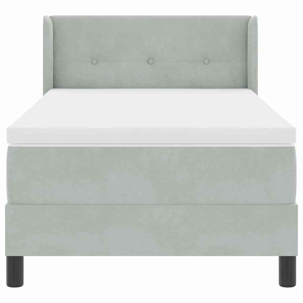 Krevet s opruga kutije Svijetlo siva 200 x 100 cm Baršun